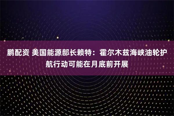 鹏配资 美国能源部长赖特：霍尔木兹海峡油轮护航行动可能在月底前开展